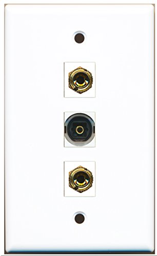 RiteAV - 1 Port Toslink 2 Port Banana Speaker Wall Plate