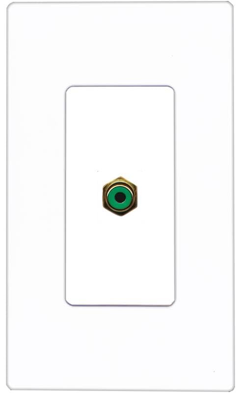 RiteAV RCA-GREEN Wall Plate Screwless [White]