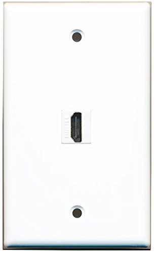 RiteAV (1 Gang Flat 1 Port Right Angle HDMI Wall Plate White