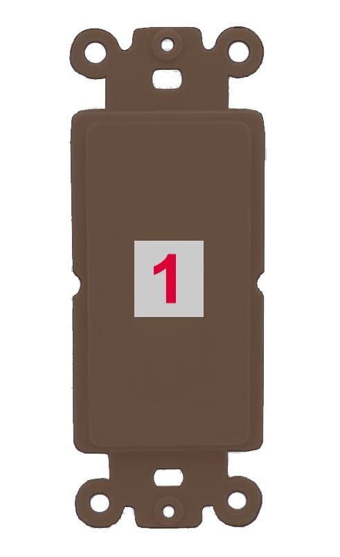 RiteAV Custom Wall Plate 1 Port - Rocker [Brown/Brown]