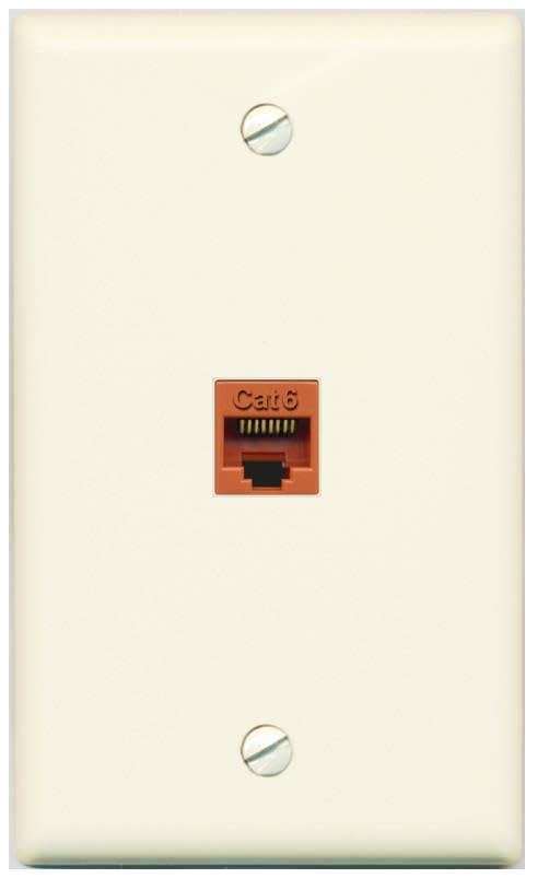 RiteAV CAT6-ORANGE Wall Plate Flat/Solid [Light-almond]