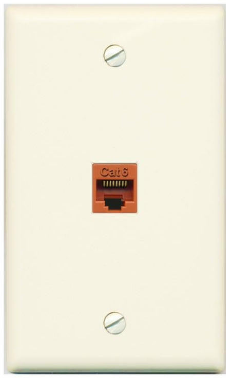 RiteAV CAT6-ORANGE Wall Plate Flat/Solid [Light-almond]