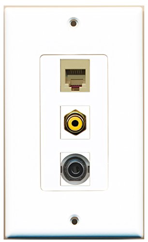 RiteAV 1 Port RCA Yellow 1 Port Phone RJ11 RJ12 Beige 1 Port 3.5mm Wall Plate OVERSIZED