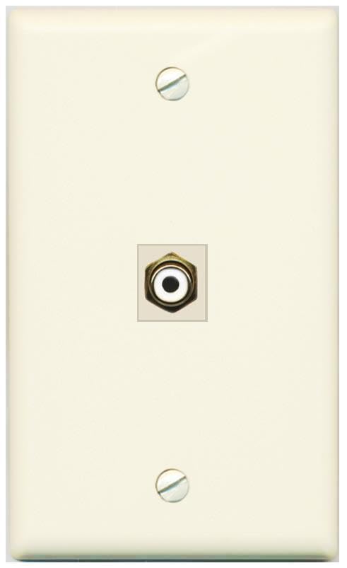 RiteAV RCA-WHITE Wall Plate Flat/Solid [Light-almond]