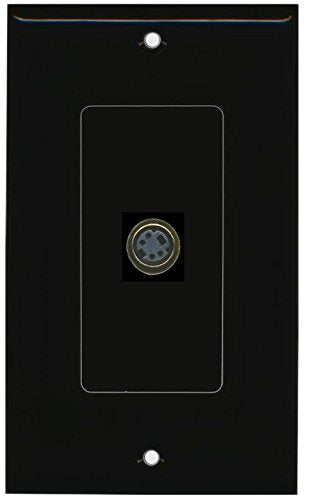 RiteAV Svideo (Black) Wall Plate 1 Gang Decorative Black