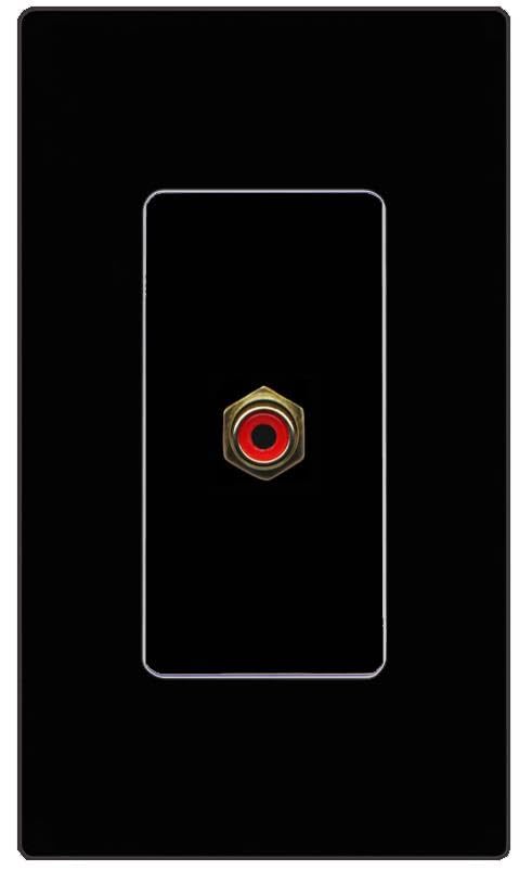 RiteAV RCA-RED Wall Plate Screwless Frame [Black]