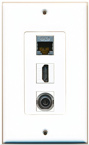 RiteAV - 1 Port HDMI 1 Shielded Cat6 Ethernet 1 3.5mm Wall Plate Decorative