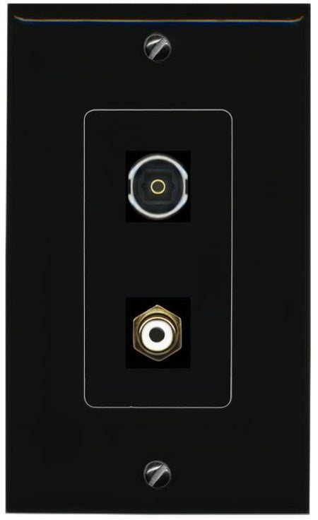 RiteAV RCA-White TOSLINK Wall Plate Decorative [Black]