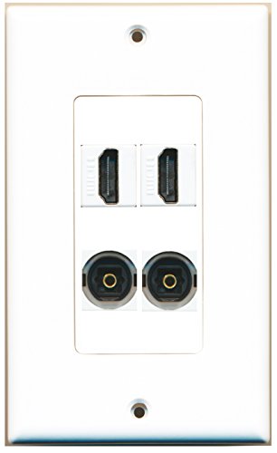 RiteAV 2 Port HDMI 2 Port Toslink Wall Plate OVERSIZED