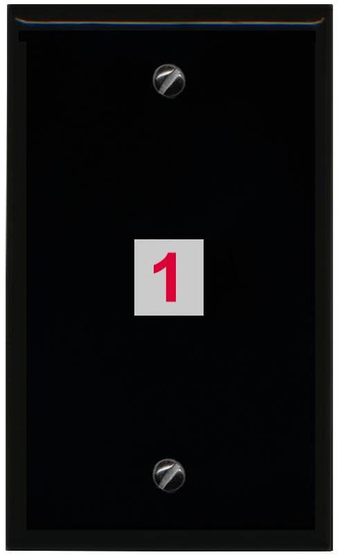 RiteAV Custom Wall Plate 1 Port - Flat [Black/Black]