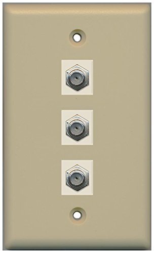 RiteAV (1 Gang Flat 3 Coax Ivory Wall Plate Ivory