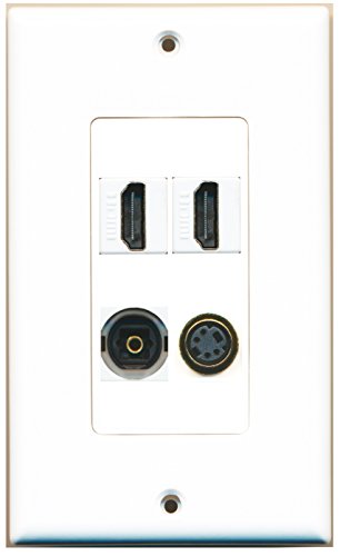 RiteAV 2 Port HDMI 1 Port S-Video 1 Port Toslink Wall Plate OVERSIZED