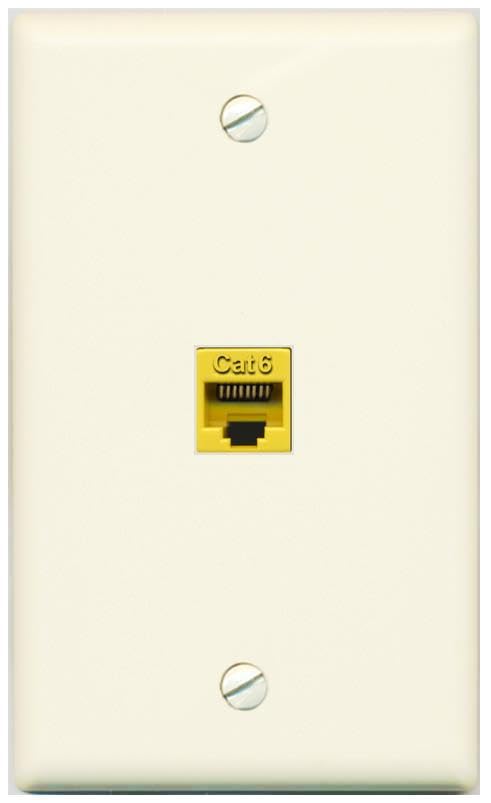 RiteAV CAT6-YELLOW Wall Plate Flat/Solid [Light-almond]