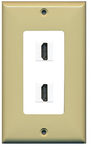 RiteAV HDMI Wall Plate 2 Port - 1 Gang [Ivory/White]