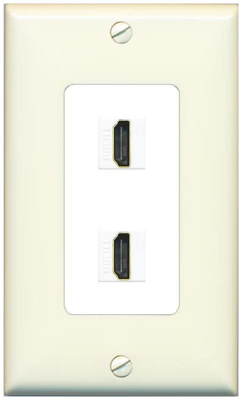 RiteAV HDMI Wall Plate 2 Port - 1 Gang [Light-Almond/White]