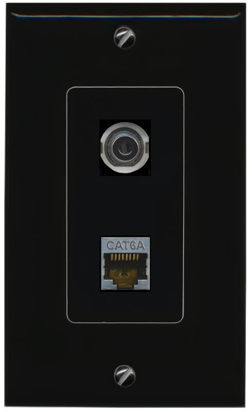 RiteAV 3.5mm CAT6A Wall Plate Decorative [Black]