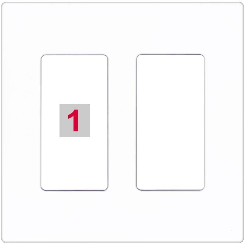 RiteAV Custom Wall Plate 1 Port - 2 Gang [Screwless White]