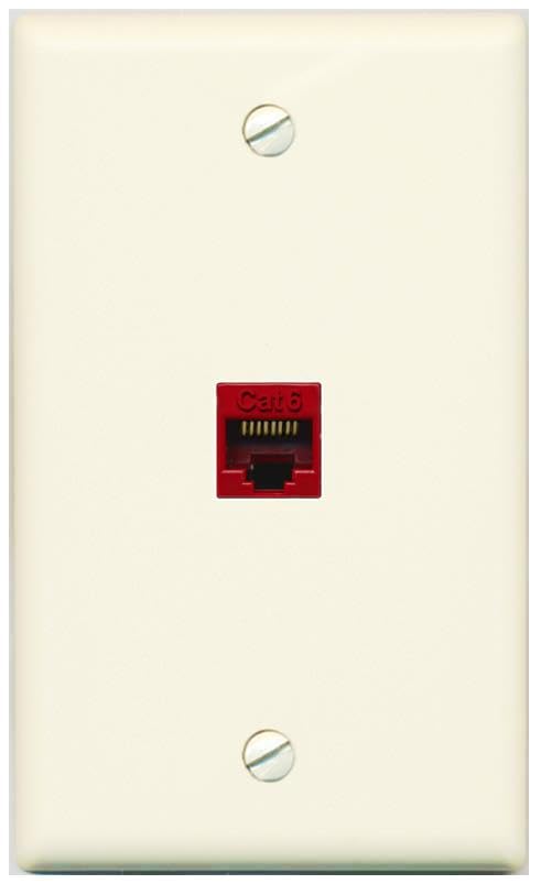 RiteAV CAT6-RED Wall Plate Flat/Solid [Light-almond]