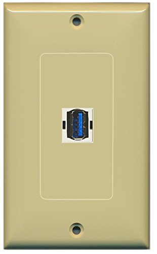 RiteAV USB 3.0 (Ivory) Wall Plate 1 Gang Decorative Ivory