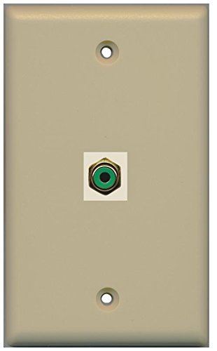 RiteAV RCA Green (Ivory) Wall Plate 1 Gang Flat Ivory