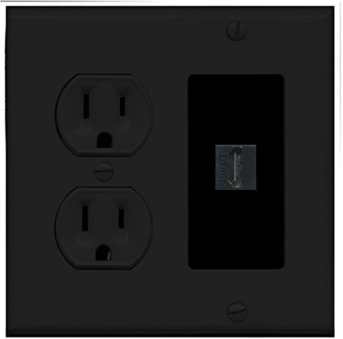 RiteAV HDMI Wall Plate 1 Port - Round Outlet [Black/Black]