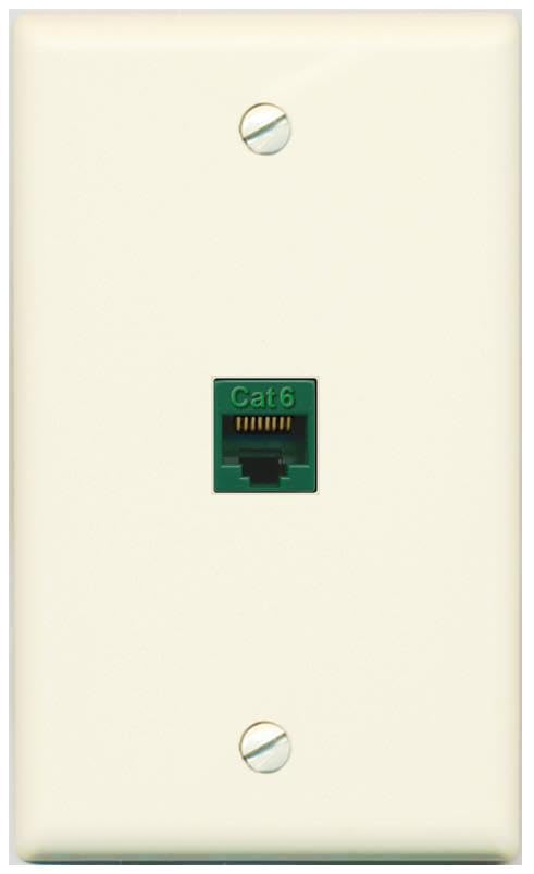 RiteAV CAT6-GREEN Wall Plate Flat/Solid [Light-almond]