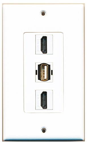 RiteAV 2 Port HDMI 1 Port USB A-A Wall Plate OVERSIZED