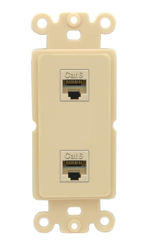 RiteAV 2 Port Cat6 Ethernet Wall Plate - Rocker [Ivory/Ivory]