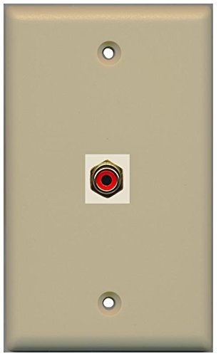 RiteAV RCA Red (Ivory) Wall Plate 1 Gang Flat Ivory