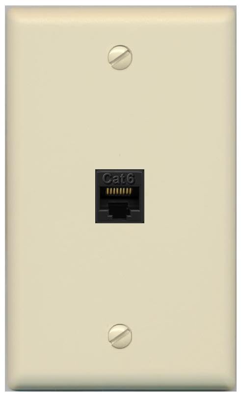 RiteAV CAT6-BLACK Wall Plate Flat/Solid [Ivory]