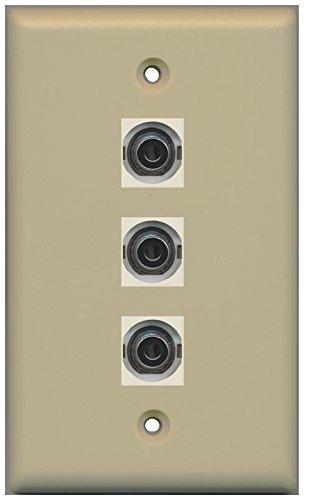 RiteAV (1 Gang Flat 3 3.5mm (Ivory) Wall Plate Ivory