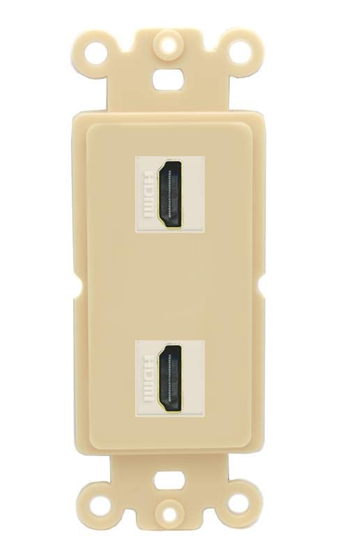 RiteAV HDMI Wall Plate 2 Port - Rocker [Ivory/Ivory]