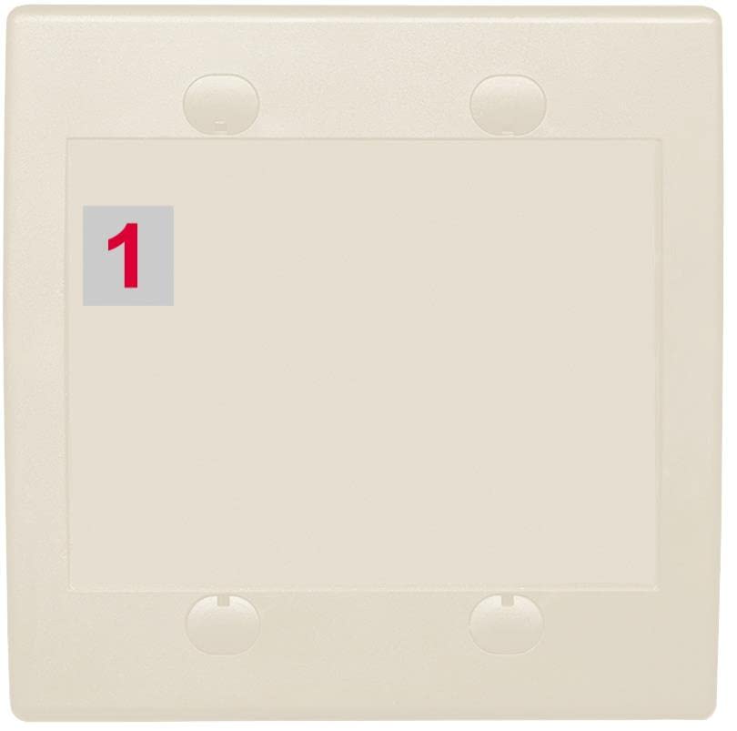 RiteAV Custom Wall Plate 1 Port - Flat 2 Gang [Light Almond]