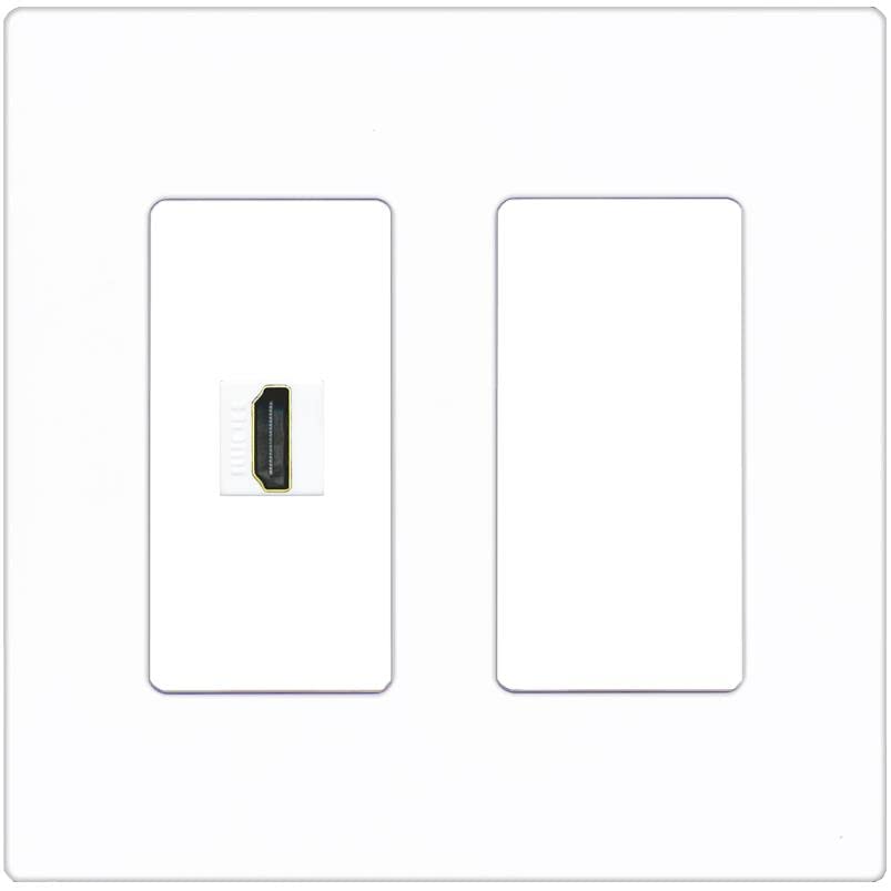 RiteAV HDMI Wall Plate 1 Port - 2 Gang [Screwless White]