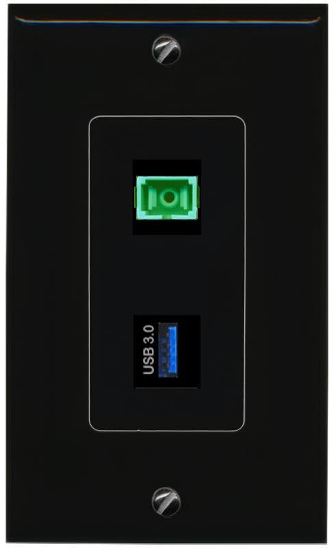 RiteAV SC-APC-SX USB-3 Wall Plate Decorative [Black]