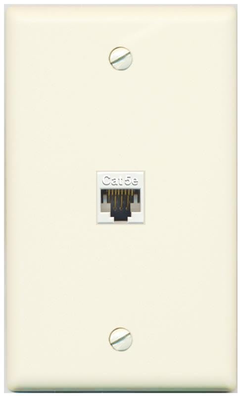 RiteAV CAT5E-WHITE Wall Plate Flat/Solid [Light-almond]
