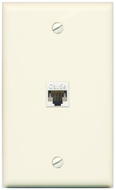 RiteAV CAT5E-WHITE Wall Plate Flat/Solid [Light-almond]
