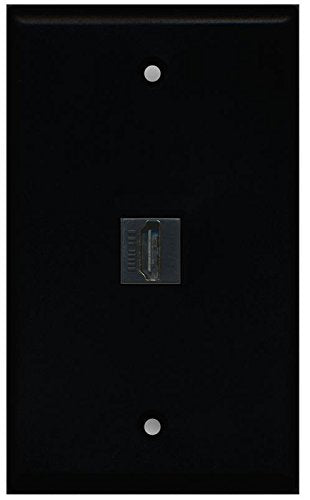 RiteAV (1 Gang Flat Black 1 Port Right Angle HDMI Wall Plate