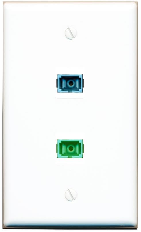 RiteAV 1 Port SC 10GB Singlemode Simplex SC/APC Singlemode Simplex Flat Wall Plate White
