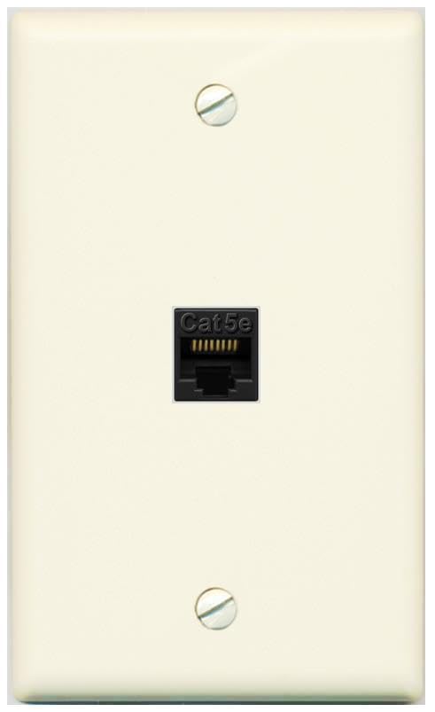 RiteAV CAT5E-BLACK Wall Plate Flat/Solid [Light-almond]