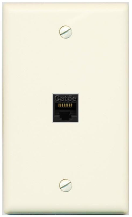 RiteAV CAT5E-BLACK Wall Plate Flat/Solid [Light-almond]