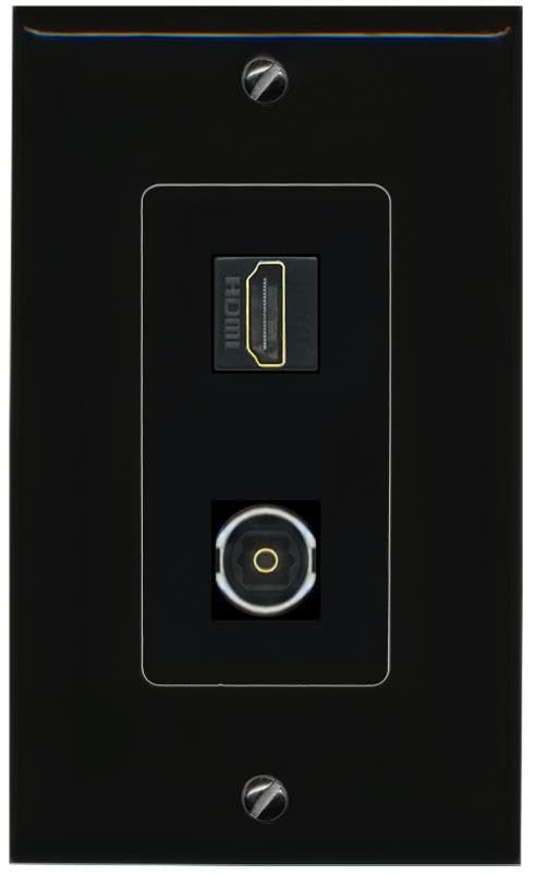 RiteAV HDMI TOSLINK Wall Plate Decorative [Black]