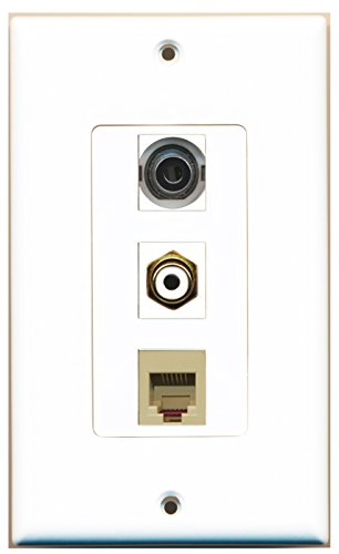 RiteAV 1 Port RCA White 1 Port Phone RJ11 RJ12 Beige 1 Port 3.5mm Wall Plate OVERSIZED