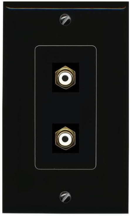 RiteAV 2 RCA-White Wall Plate Decorative [Black]