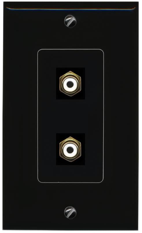 RiteAV 2 RCA-White Wall Plate Decorative [Black]