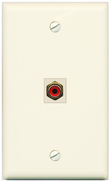 RiteAV RCA-RED Wall Plate Flat/Solid [Light-almond]