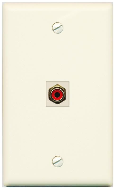 RiteAV RCA-RED Wall Plate Flat/Solid [Light-almond]