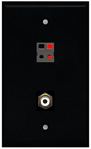 RiteAV - Black 1 Port RCA White 1 Port Speaker Wall Plate