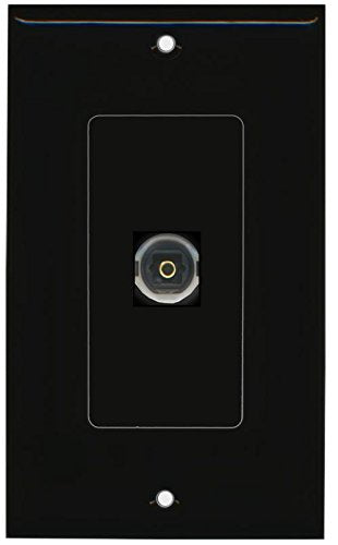 RiteAV Toslink (Black) Wall Plate 1 Gang Decorative Black