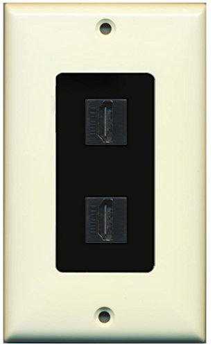 RiteAV HDMI Wall Plate 2 Port - 1 Gang [Light-Almond/Black]